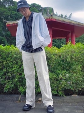 「plain-me（プレインミー）のアイテム（ライダースジャケット）」を使った、lankaiopenさん（メンズ・173cm）の春コーディネート