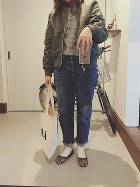 「白ソックス」｜「アイテム（バレエシューズ、ベージュ系）」を使った、iigg☺︎さん（レディース・154cm）の冬コーディネート