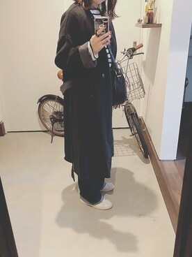 「BEAMS BOY（ビームスボーイ）のBEAMS BOY / アセチ ワイド リング（リング）」を使った、iigg☺︎さん（レディース・154cm）の秋コーディネート