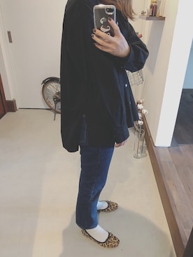 「白ソックス」｜「アイテム（バレエシューズ、ベージュ系）」を使った、iigg☺︎さん（レディース・154cm）の冬コーディネート