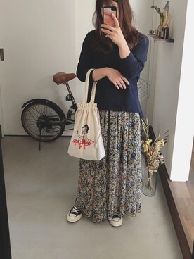 「GOOD ROCK SPEED（グッドロックスピード）のアイテム（バッグ）」を使った、iigg☺︎さん（レディース・154cm）の秋コーディネート