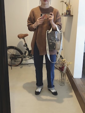 「ticog（ティコグ）のアイテム（トップス）」を使った、iigg☺︎さん（レディース・154cm）の秋コーディネート