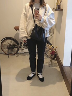 「SVEC（シュベック）のカンフーシューズ kung fu Shoes / ストラップパンプス（バレエシューズ）」を使った、iigg☺︎さん（レディース・154cm）の春コーディネート