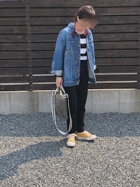 「Another Edition（アナザーエディション）のアイテム（デニムジャケット）」を使った、iigg☺︎さん（レディース・154cm）の春コーディネート