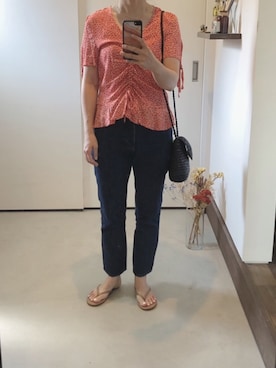 「ブラウス」｜「アイテム（ビーチサンダル）」を使った、iigg☺︎さん（レディース・154cm）の夏コーディネート