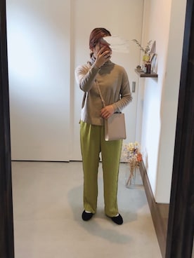 「SVEC（シュベック）のカンフーシューズ kung fu Shoes / ストラップパンプス（バレエシューズ）」を使った、iigg☺︎さん（レディース・154cm）の冬コーディネート