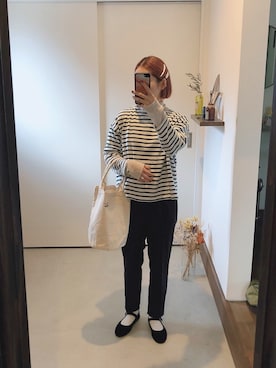 「SVEC（シュベック）のカンフーシューズ kung fu Shoes / ストラップパンプス（バレエシューズ）」を使った、iigg☺︎さん（レディース・154cm）の冬コーディネート