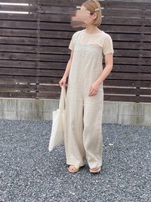 【beauty & youth】ワンショルダーアシンメトリーサロペット　黒　M BEAUTY&YOUTH UNITED ARROWS（ビューティーアンドユース