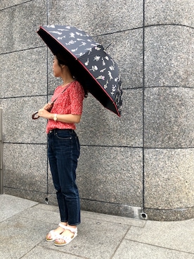 「アイテム（長傘）」を使った、krさん（レディース・156cm）の夏コーディネート