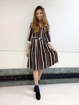 「REDYAZEL（レディアゼル）のアイテム（シャツワンピース）」を使った、mayugero_128さん（レディース・163cm）の秋コーディネート