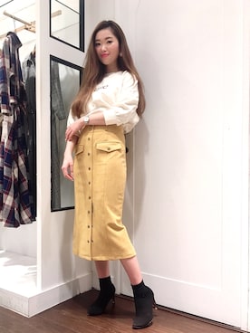 「REDYAZEL（レディアゼル）のアイテム（スウェット）」を使った、mayugero_128さん（レディース・163cm）の春コーディネート
