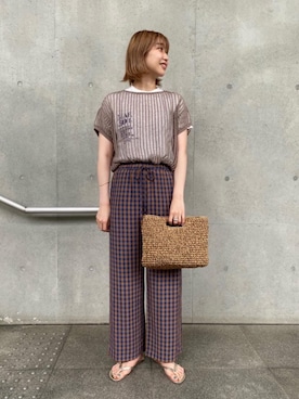 「OSAJI（オサジ）のアイテム」を使った、Saki Tomitaさん（レディース・169cm）の夏コーディネート
