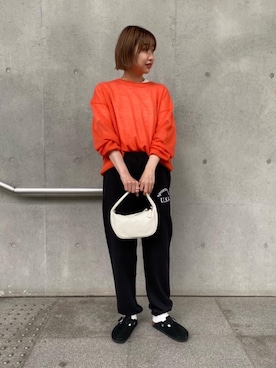 「RECOMMEND  ITEM STYLING」｜「アイテム（スウェットパンツ）」を使った、Saki Tomitaさん（レディース・169cm）の秋コーディネート