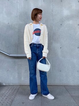 「BEAUTY&YOUTH UNITED ARROWS（ビューティーアンドユースユナイテッドアローズ）の【別注】＜Shinzone＞CHARLOTTE JEAN JEAN/デニム ∴（デニムパンツ、ブルー系）」を使った、Saki Tomitaさん（レディース・168cm）の秋コーディネート