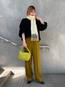 「ELYSIR（エリジール）のアイテム」を使った、Saki Tomitaさん（レディース・169cm）の秋コーディネート