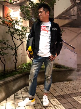 「DIESEL×coca cola」｜高崎保典さん（メンズ・177cm）の秋コーディネート