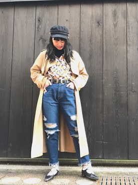 「ドラフトエヴリス」｜「アイテム（トレンチコート）」を使った、YUKINOさん（レディース・162cm）の春コーディネート