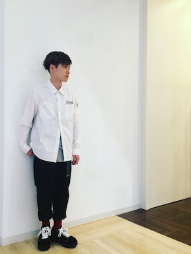 「TYPE BLUE（タイプブルー）のアイテム（トップス）」を使った、takuroさん（メンズ・163cm）の夏コーディネート