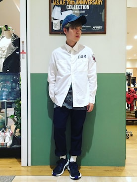 「TYPE BLUE（タイプブルー）のアイテム（トップス）」を使った、takuroさん（メンズ・163cm）の夏コーディネート