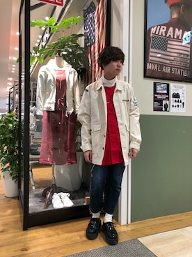 「TYPE BLUE（タイプブルー）のアイテム（パンツ）」を使った、takuroさん（メンズ・163cm）の春コーディネート