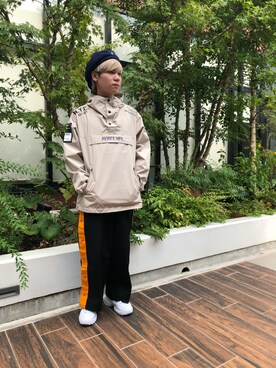 「AVIREX（アヴィレックス）のアイテム（マウンテンパーカー）」を使った、takuroさん（メンズ・163cm）の夏コーディネート
