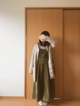 「アイテム（ソックス/靴下）」を使った、きいろいみみずさん（レディース・149cm）の冬コーディネート
