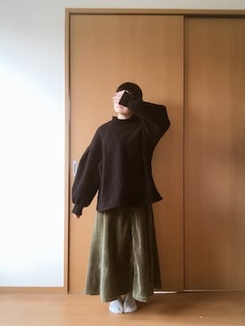 「ゆるゆる」｜「アイテム（ジャンパースカート）」を使った、きいろいみみずさん（レディース・149cm）の冬コーディネート