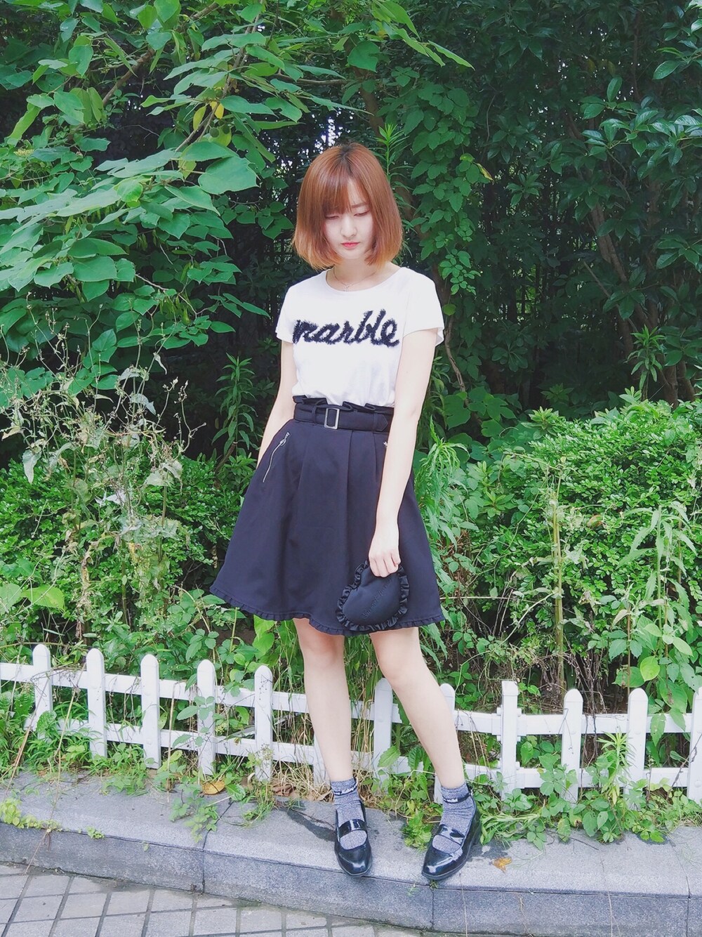 「EATME、E hyphen world gallary、WEGO、gelato pique」｜「E hyphen world galleryのアイテム（Tシャツ/カットソー、ホワイト系）」を使った、Crystalさん（レディース・171cm）の夏コーディネートの1枚目の写真