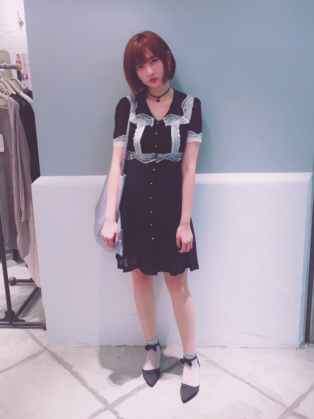 「Verybrain 、WEGO、gelato pique」｜「VerybrainのVerybrain VD-077 garden ワンピース（ワンピース、ブルー系）」を使った、Crystalさん（レディース・171cm）の夏コーディネートの1枚目の写真