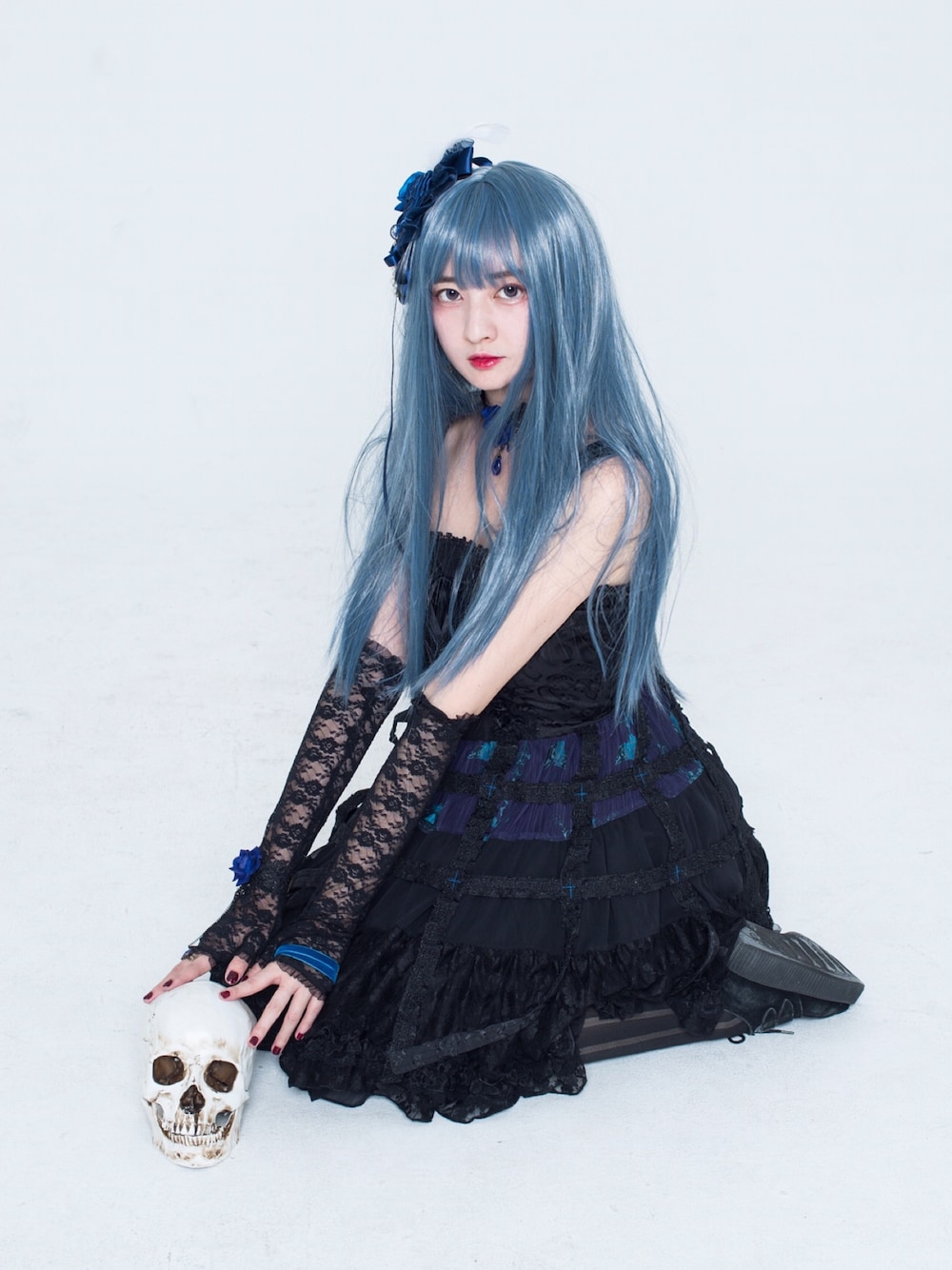 「halloween2017、NAOTO、lolita、lolitafashion、Lolita fashion」｜「NAOTOのアイテム（ワンピース/ドレス、ブラック系）」を使った、Crystalさん（レディース・171cm）の秋コーディネートの1枚目の写真