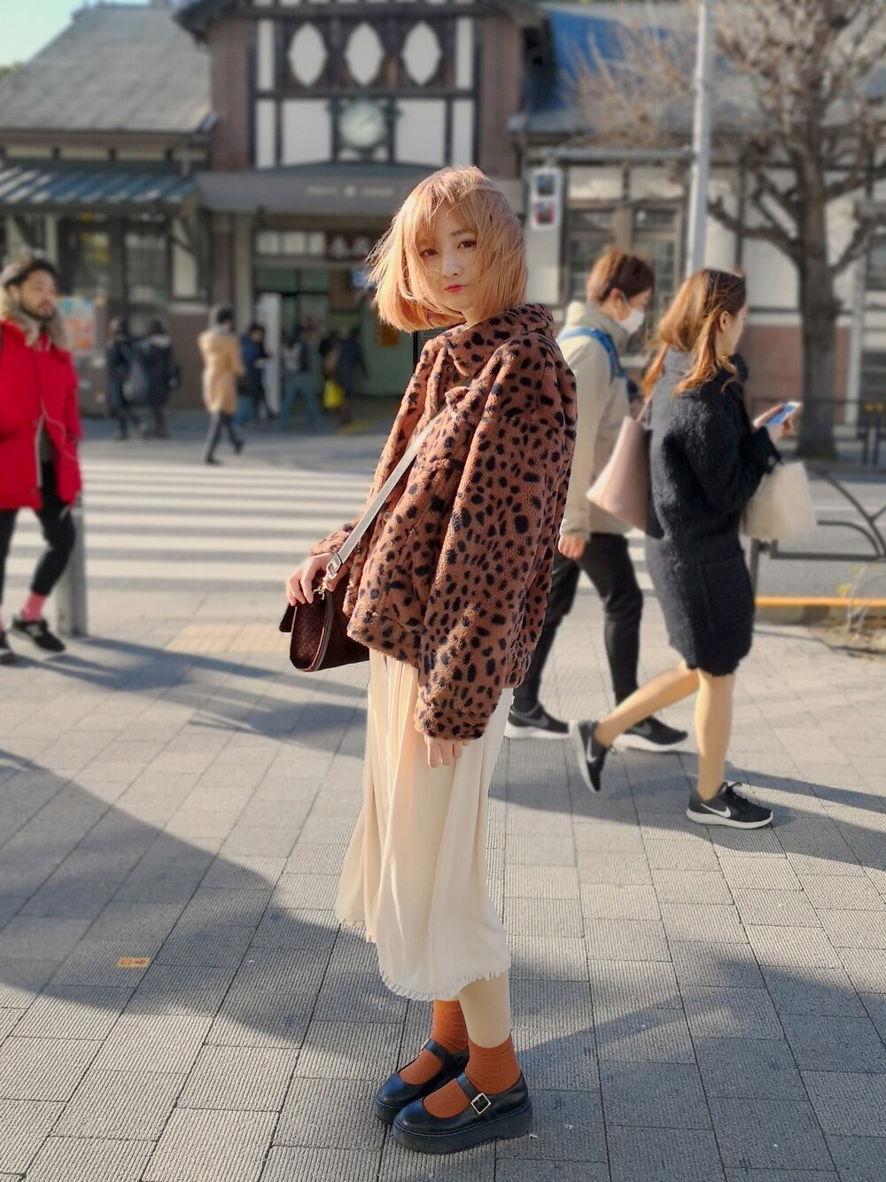 「harajuku、原宿、murua、merry jenny、mon lily、snidel」｜「MURUAのオーバーボアＧジャン（ブルゾン、その他）」を使った、Crystalさん（レディース・171cm）の冬コーディネートの1枚目の写真