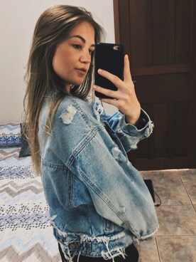 「ZARA（ザラ）のアイテム（デニムジャケット、ブルー系）」を使った、djugutzさん（レディース・157cm）の秋コーディネート