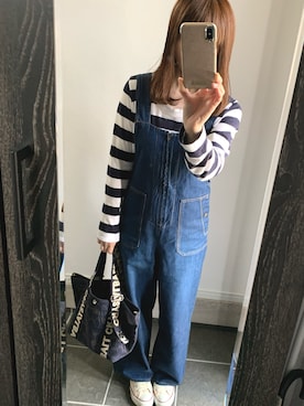 「cepo（セポ）のアイテム（オールインワン・サロペット）」を使った、JcoRo☀︎さん（レディース・158cm）の春コーディネート
