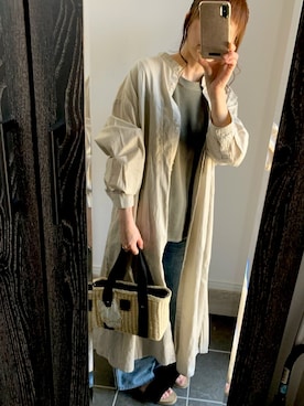 「SEVENDAYS=SUNDAY（セブンデイズサンデイ）のアイテム（シャツワンピース）」を使った、JcoRo☀︎さん（レディース・158cm）の春コーディネート