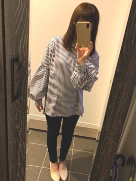 「UNIQLO（ユニクロ）のWOMEN ウルトラストレッチジーンズ（デニムパンツ）」を使った、JcoRo☀︎さん（レディース・158cm）の春コーディネート