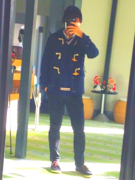 「クリスマス」｜「アイテム（ダッフルコート）」を使った、GERRADさん（メンズ・168cm）の冬コーディネート