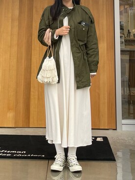 「U by SPICK&SPAN（ユーバイスピックアンドスパン）のアイテム（ジャケット/アウター）」を使った、コモさん（レディース・158cm）の春コーディネート