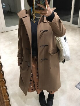 「NANO universe（ナノユニバース）のアイテム（ダッフルコート）」を使った、ゆうき。さん（レディース・159cm）の冬コーディネート