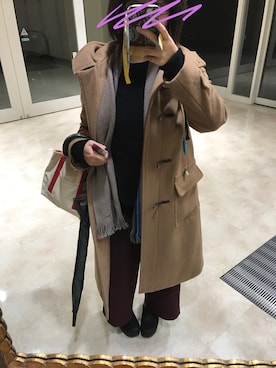 「NANO universe（ナノユニバース）のアイテム（ダッフルコート）」を使った、ゆうき。さん（レディース・159cm）の冬コーディネート