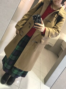 「NANO universe（ナノユニバース）のアイテム（ダッフルコート）」を使った、ゆうき。さん（レディース・159cm）の冬コーディネート