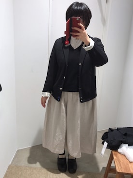 「FRAPBOIS（フラボア）のアイテム（テーラードジャケット）」を使った、ゆうき。さん（レディース・159cm）の春コーディネート
