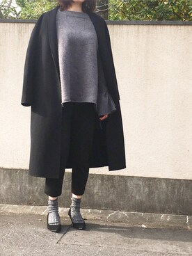 「くつした」｜「アイテム（その他アウター）」を使った、rieさん（レディース・163cm）の冬コーディネート