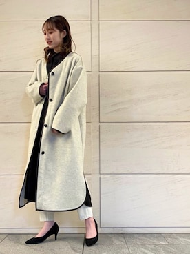 「Moname（モナーム）のアイテム（パンツ）」を使った、みなみんさん（レディース・163cm）の冬コーディネート