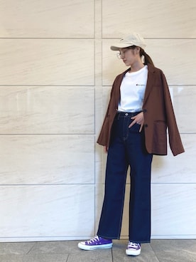 「URBAN RESEARCH Sonny Label（アーバンリサーチサニーレーベル）のアイテム（テーラードジャケット）」を使った、みなみんさん（レディース・163cm）の春コーディネート
