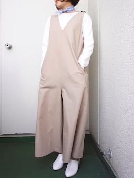 「SIPULI（シプリ）のアイテム（サロペット/オーバーオール）」を使った、SIPULI_officialさん（レディース・158cm）の春コーディネート