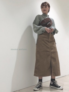 「Lee（リー）のアイテム（スカート）」を使った、mayuさん（レディース・160cm）の秋コーディネート