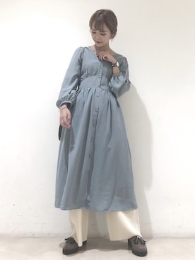 「アイテム（ドレスシューズ、ベージュ系）」を使った、mayuさん（レディース・160cm）の秋コーディネート