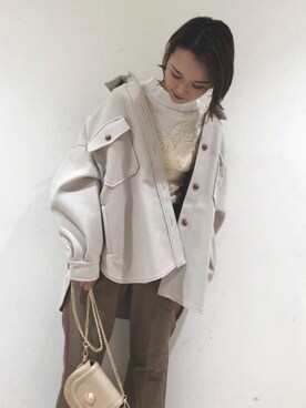 「earth music&ecology（アースミュージックアンドエコロジー）のアイテム（その他アウター）」を使った、mayuさん（レディース・160cm）の冬コーディネート