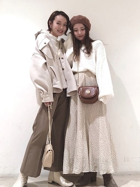 「earth music&ecology（アースミュージックアンドエコロジー）のアイテム（その他アウター）」を使った、mayuさん（レディース・160cm）の冬コーディネート