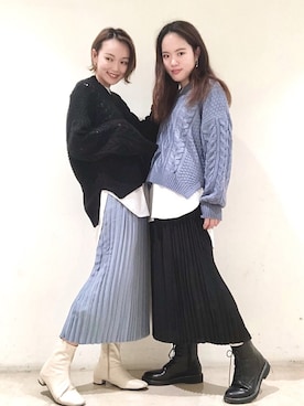 「ORiental TRaffic（オリエンタルトラフィック）のアイテム（ブーツ）」を使った、mayuさん（レディース・160cm）の冬コーディネート